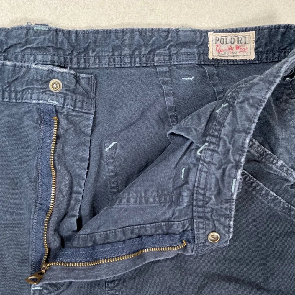 Vintage Polo Ralph Lauren Carpenter Shorts Men 38 Navy Utility Distressed‎ Y2K